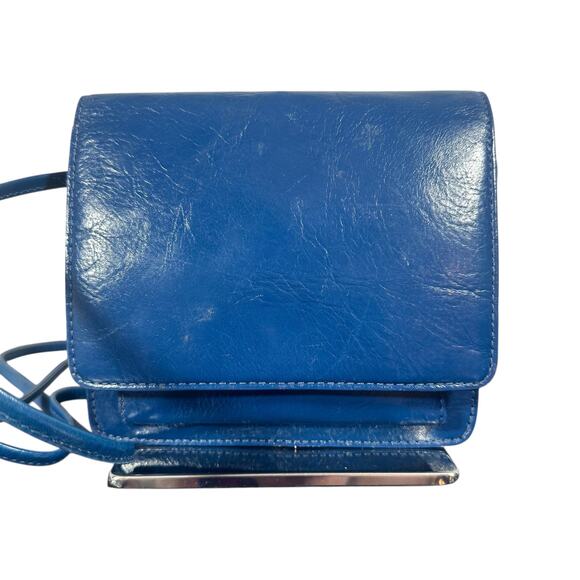 Hobo International Vintage Blue Leather Crossbody Bag - Picture 1 of 9